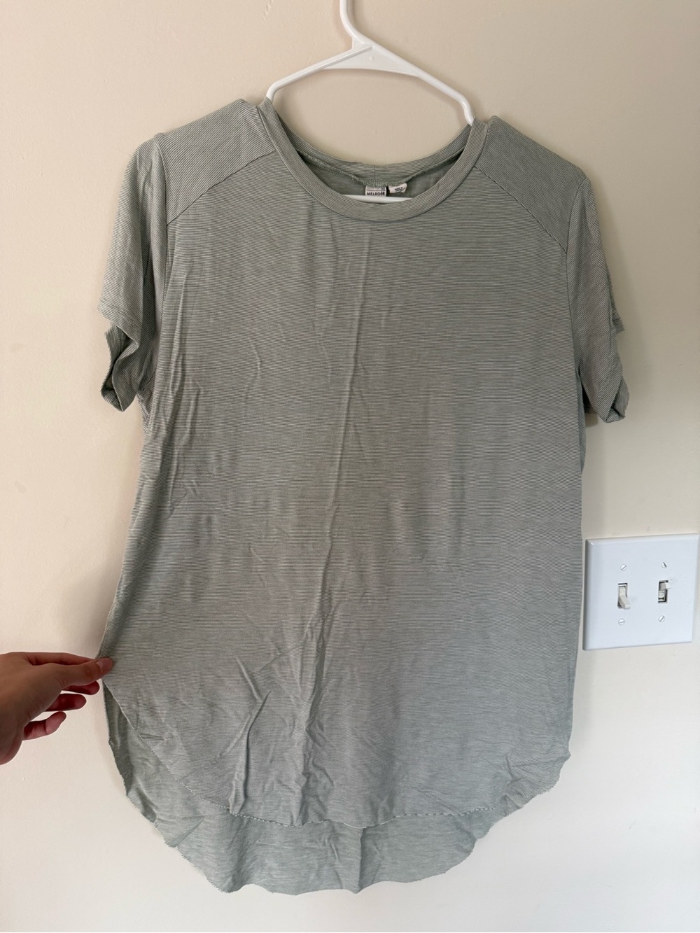 Melrose and Market Short-Sleeve Crewneck Top in Sage Green